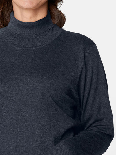 Pullover Med Rullekrave - Navy