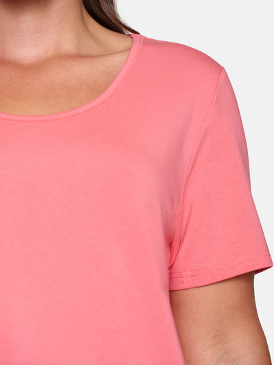 T-shirt med Korte ærmer - Coral