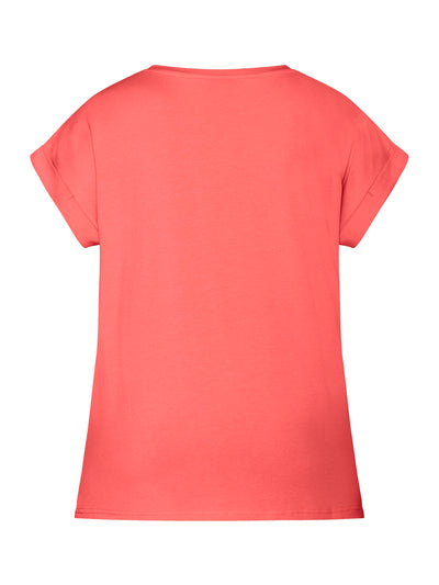 T-shirt med Korte ærmer - Coral