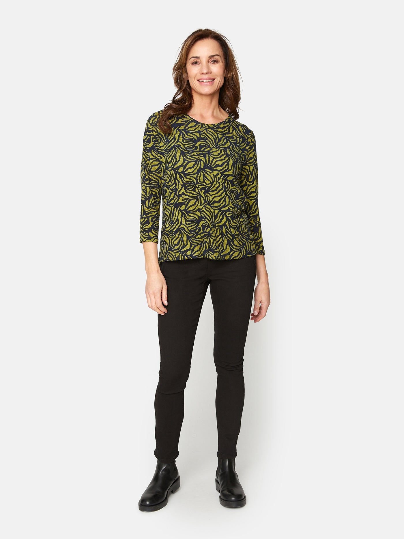 3/4 ærmet T-shirt - Golden Lime