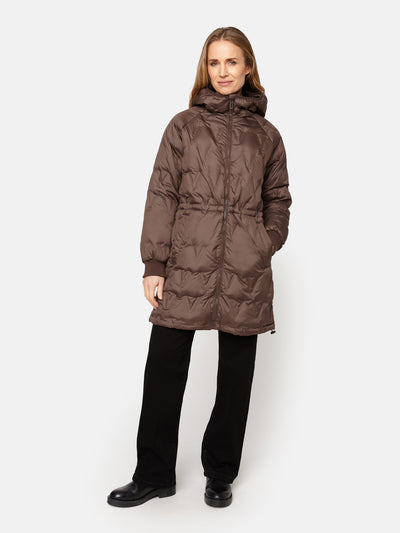 Frakke Med Dun - Chocolate Brown