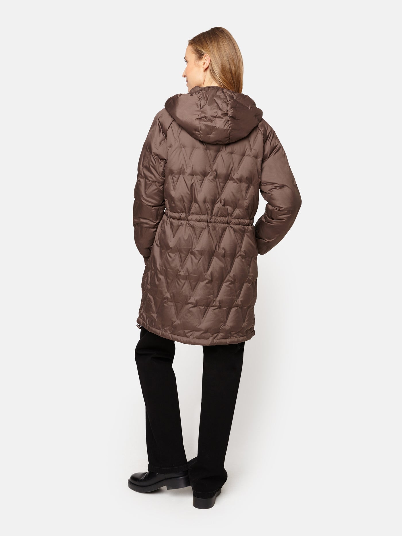 Frakke Med Dun - Chocolate Brown