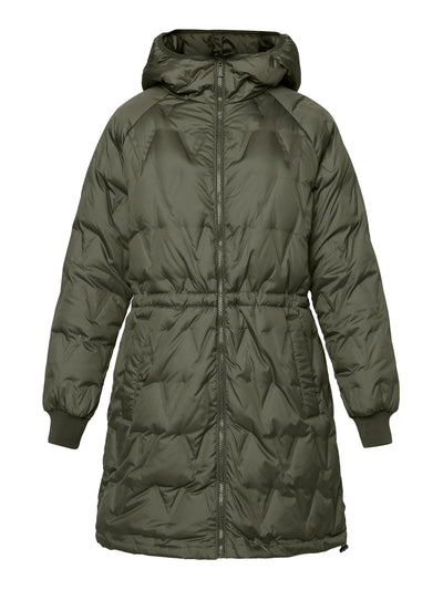 Frakke Med Dun - Olive Night