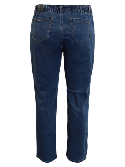 7/8 Jeans Med Lige Ben, Sofia - Medium Blue Denim