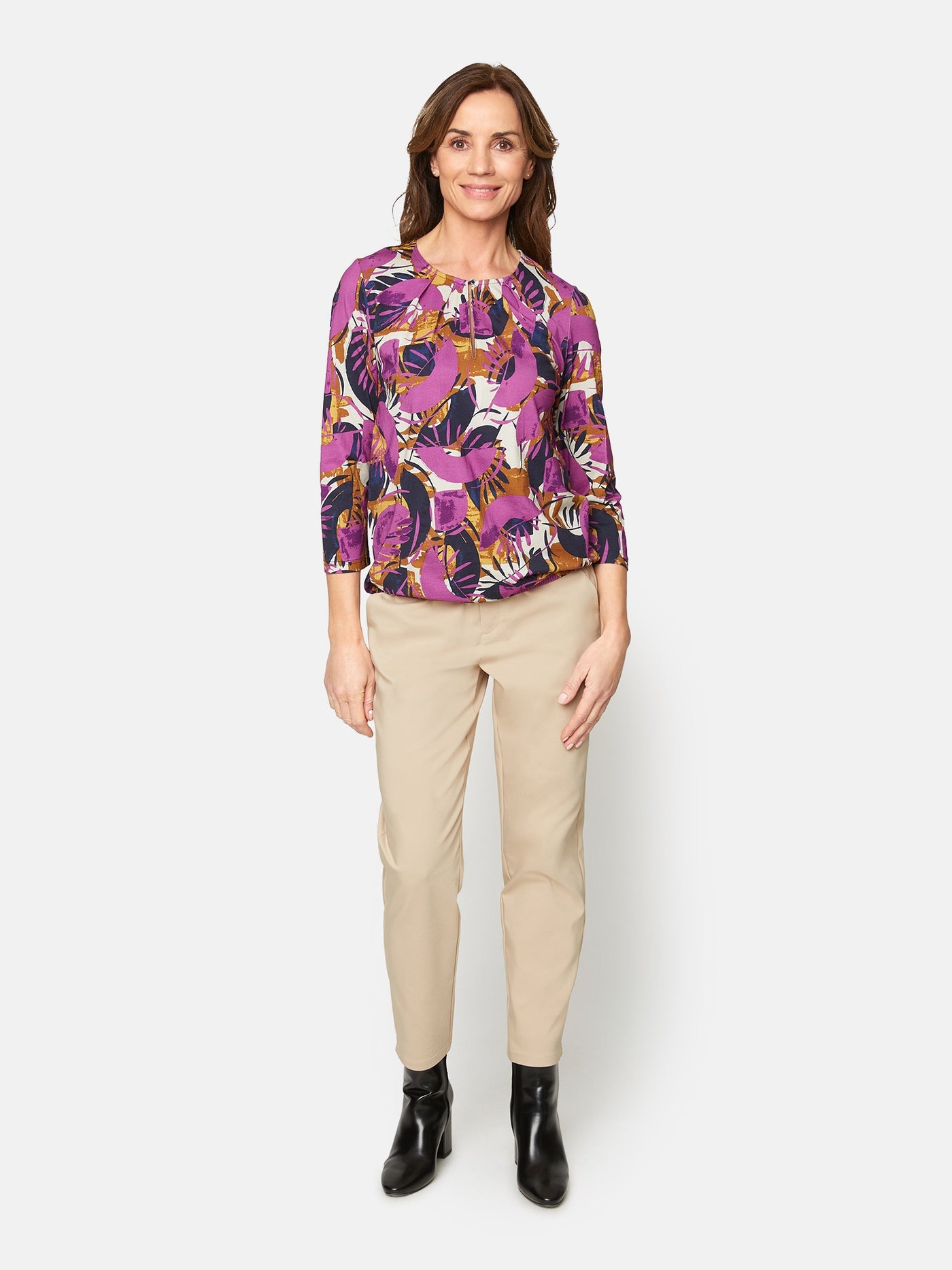 3/4 ærmet T-shirt - Grape