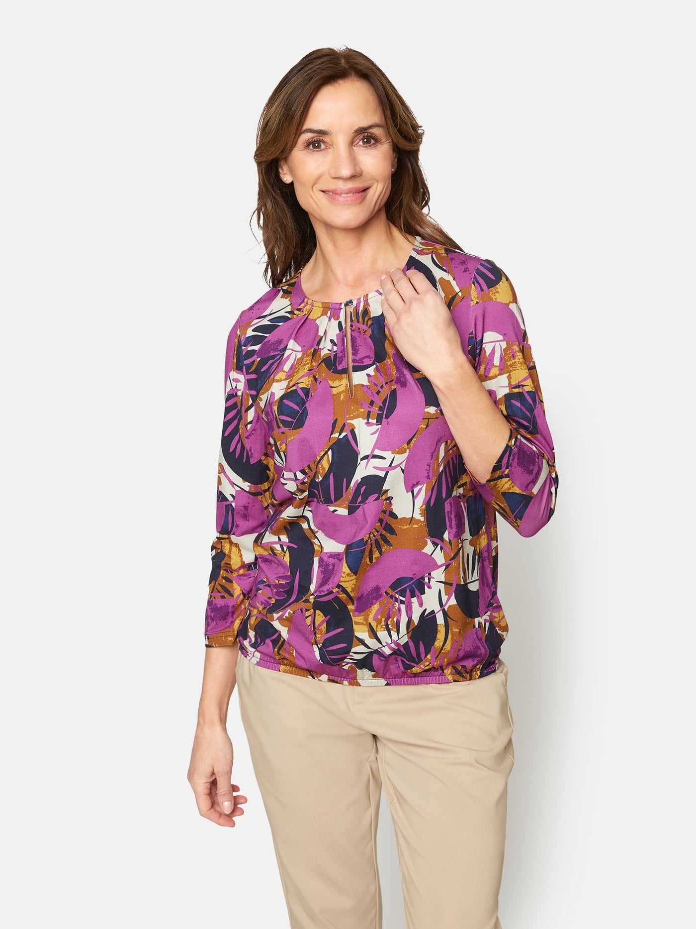 3/4 ærmet T-shirt - Grape