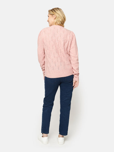 Cardigan - Pale Mauve Melange