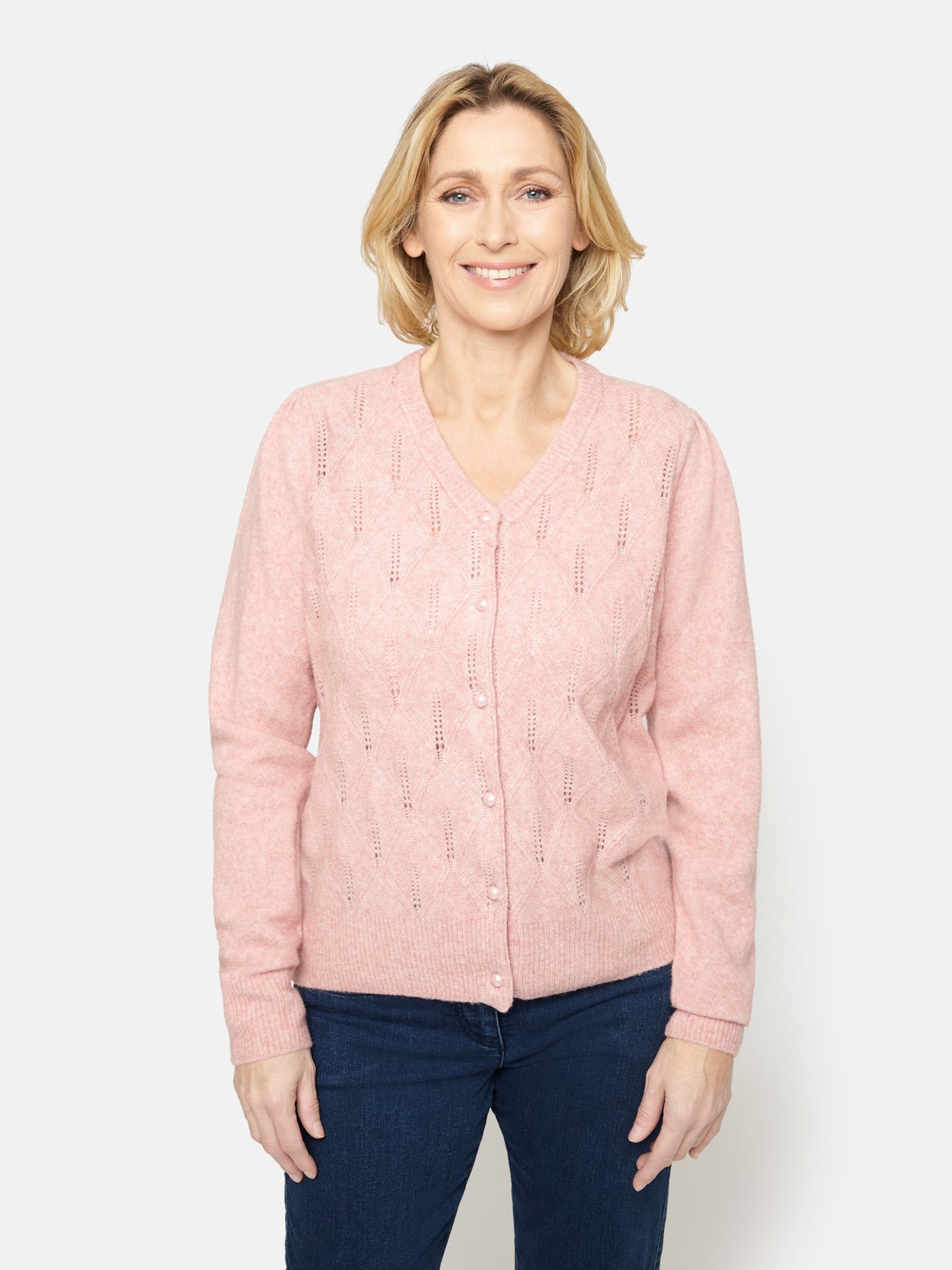 Cardigan - Pale Mauve Melange
