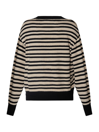 Pullover Med Striber - Black Multi Stripe