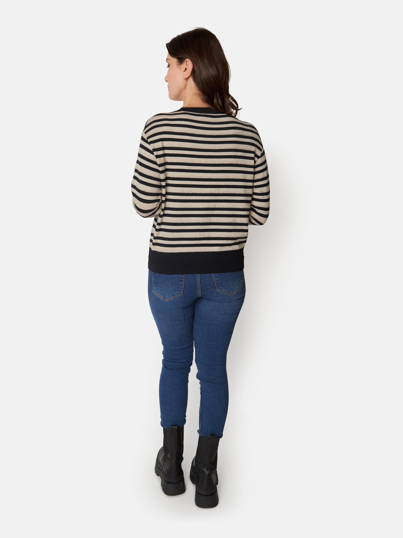 Pullover Med Striber - Black Multi Stripe