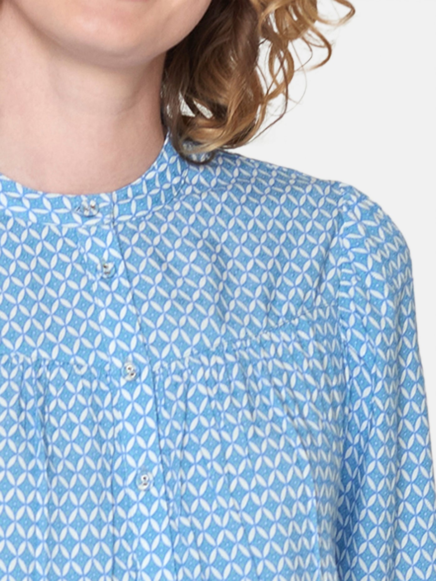 Bluse med mønster - Blå
