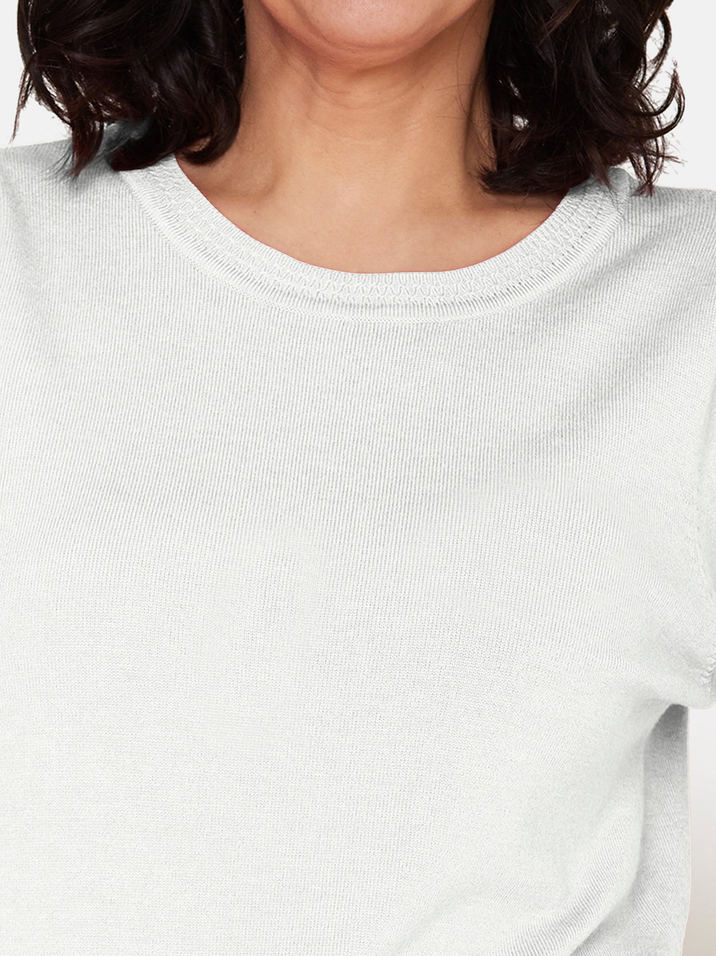 Strik Sweater med korte ærmer - Off-White