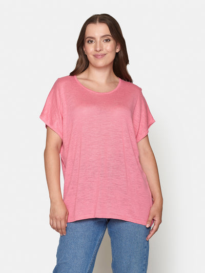 Hør T-Shirt - Pink