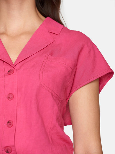 Buksedragt med bindebælte - Pink