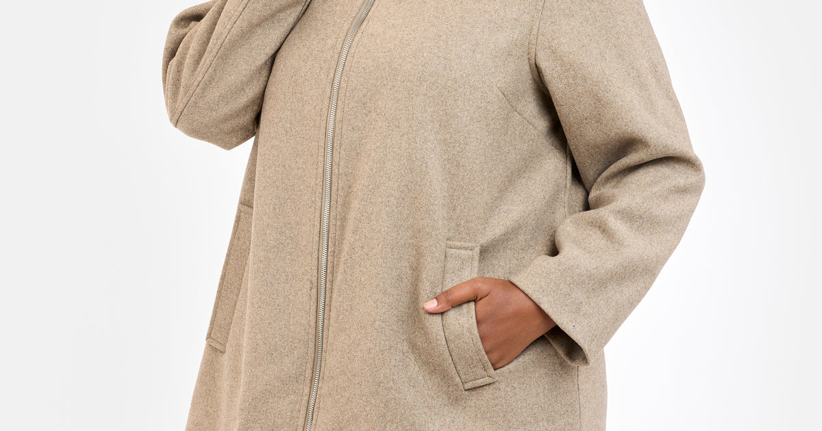 uld frakke - camel melange