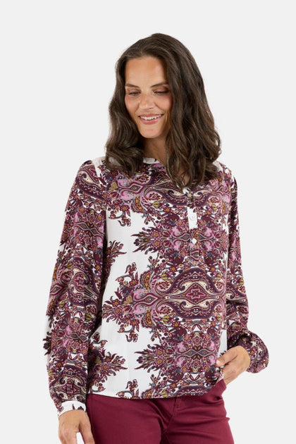 Cream Mix Paisley Print Top