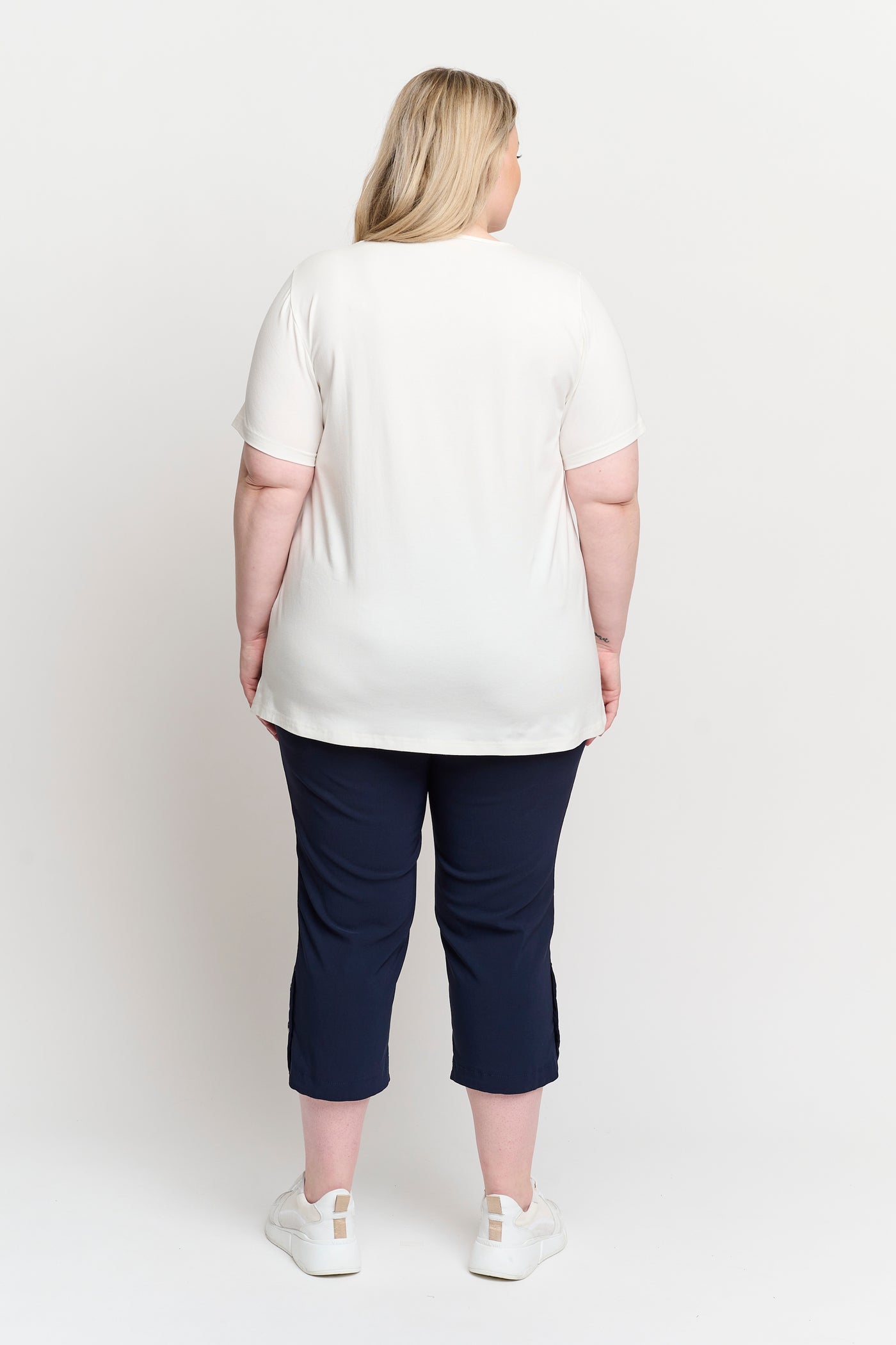 Basis T-shirt I A-facon Med Korte ærmer - Off White
