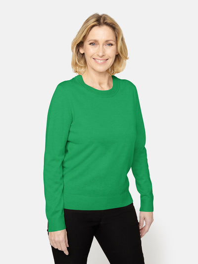 Pullover O-hals - Bright Green