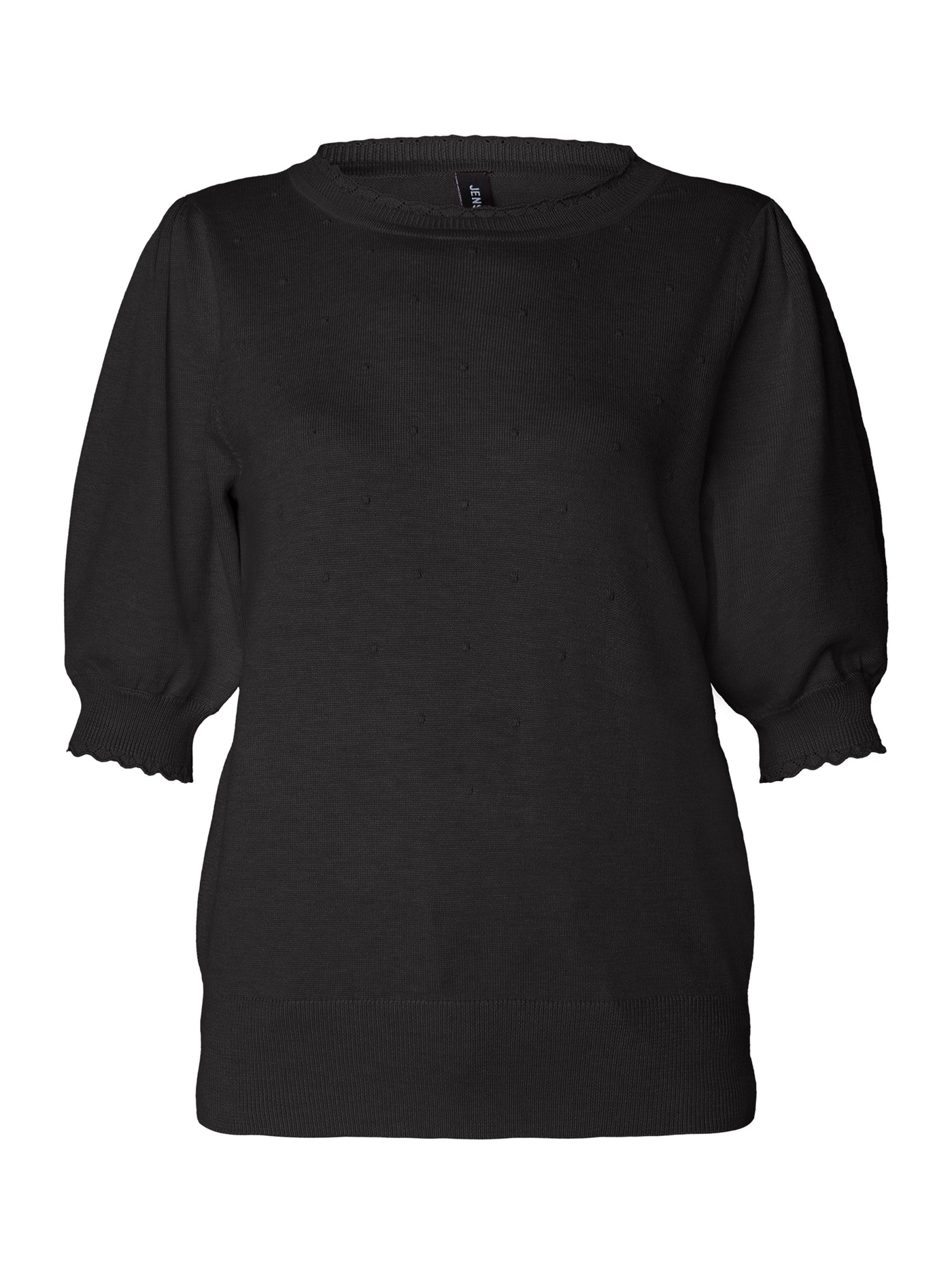 Strik m/korte ærmer - Black