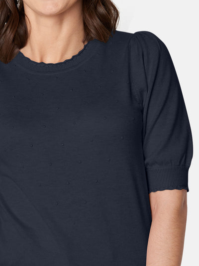 Strik m/korte ærmer - Navy