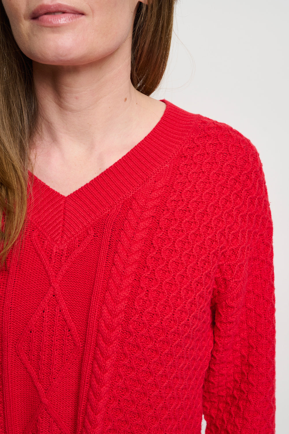 V-hals pullover - True Red