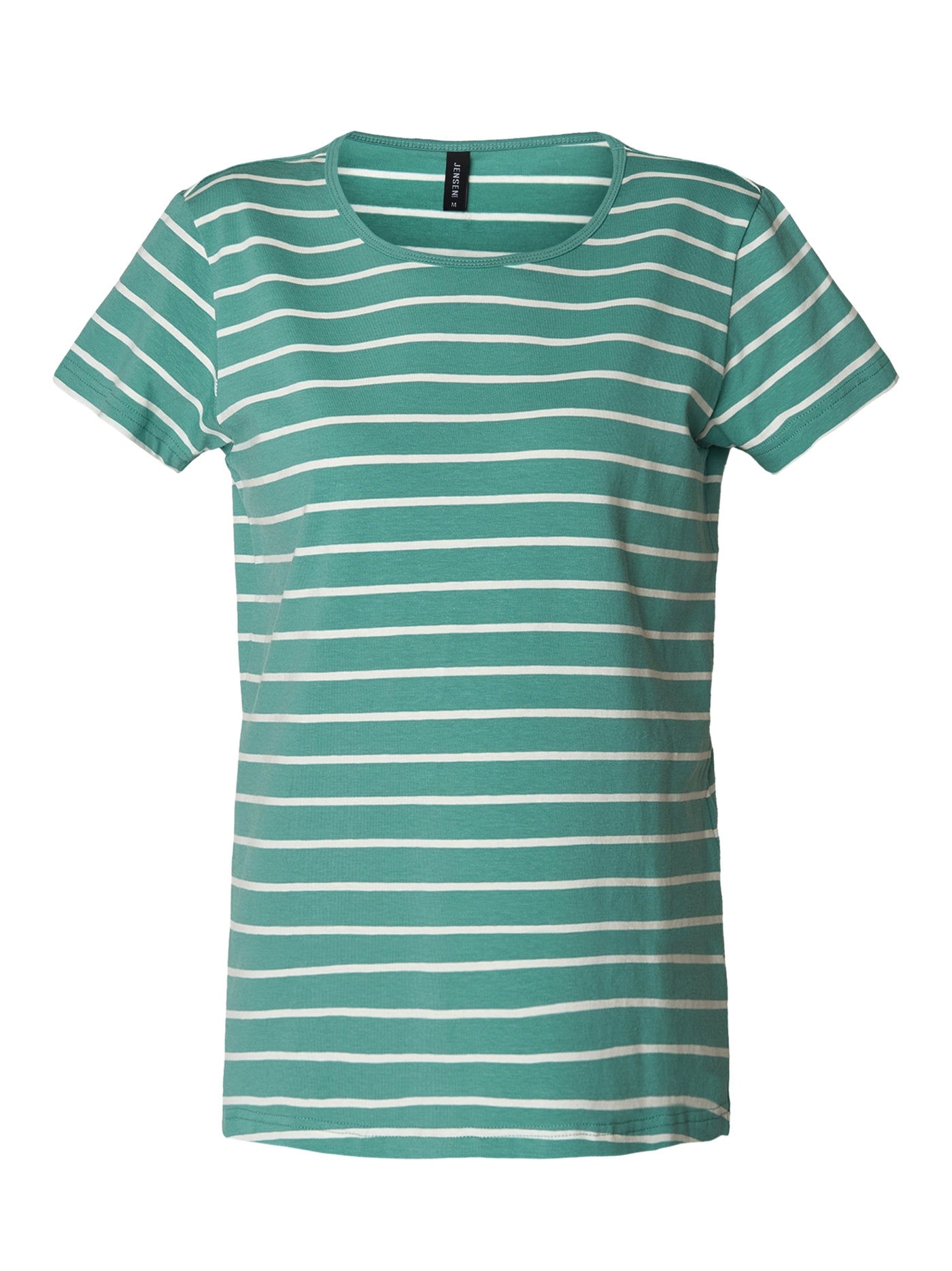 T-shirt m/ striber, kortærmet - Beryl Green Mix