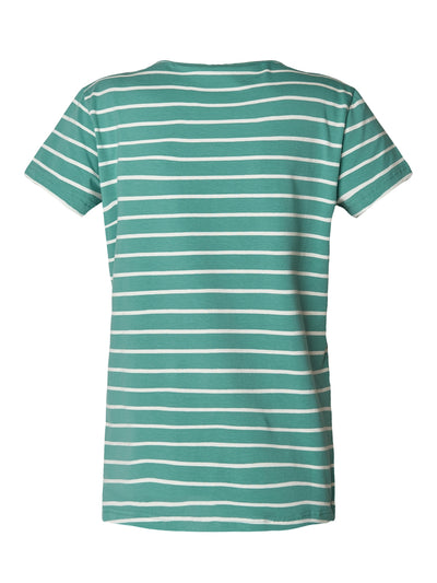 T-shirt m/ striber, kortærmet - Beryl Green Mix