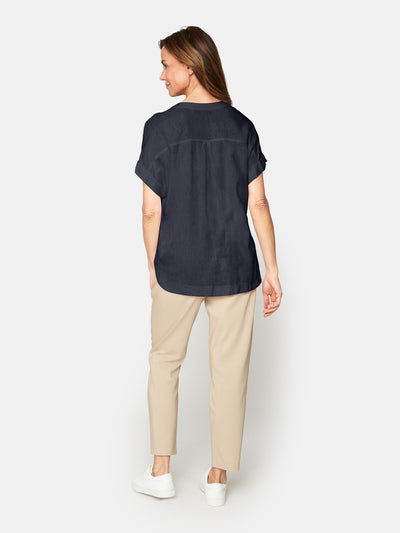 Bluse i hør - Night Sky