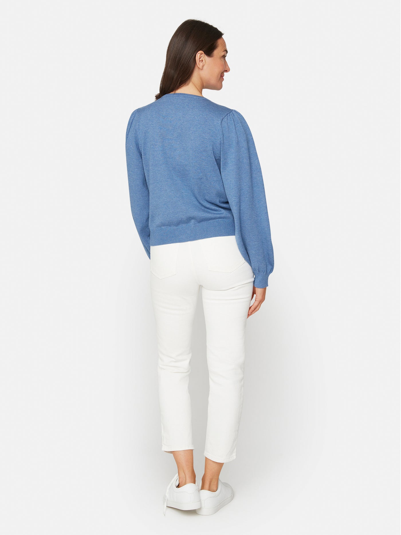 Cardigan O-hals - Captain´s Blue Melange