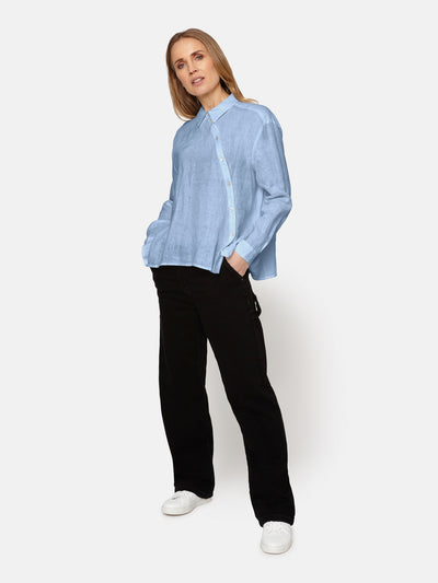 Hør skjorte - Chambray Blue