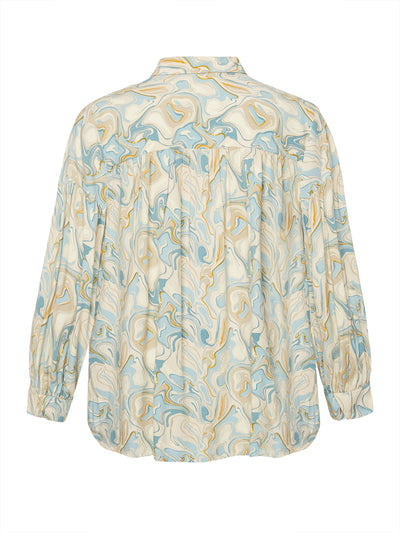 Bluse Med Print - Whitecap