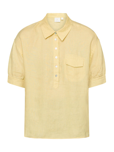 Skjorte i hør - Straw Yellow