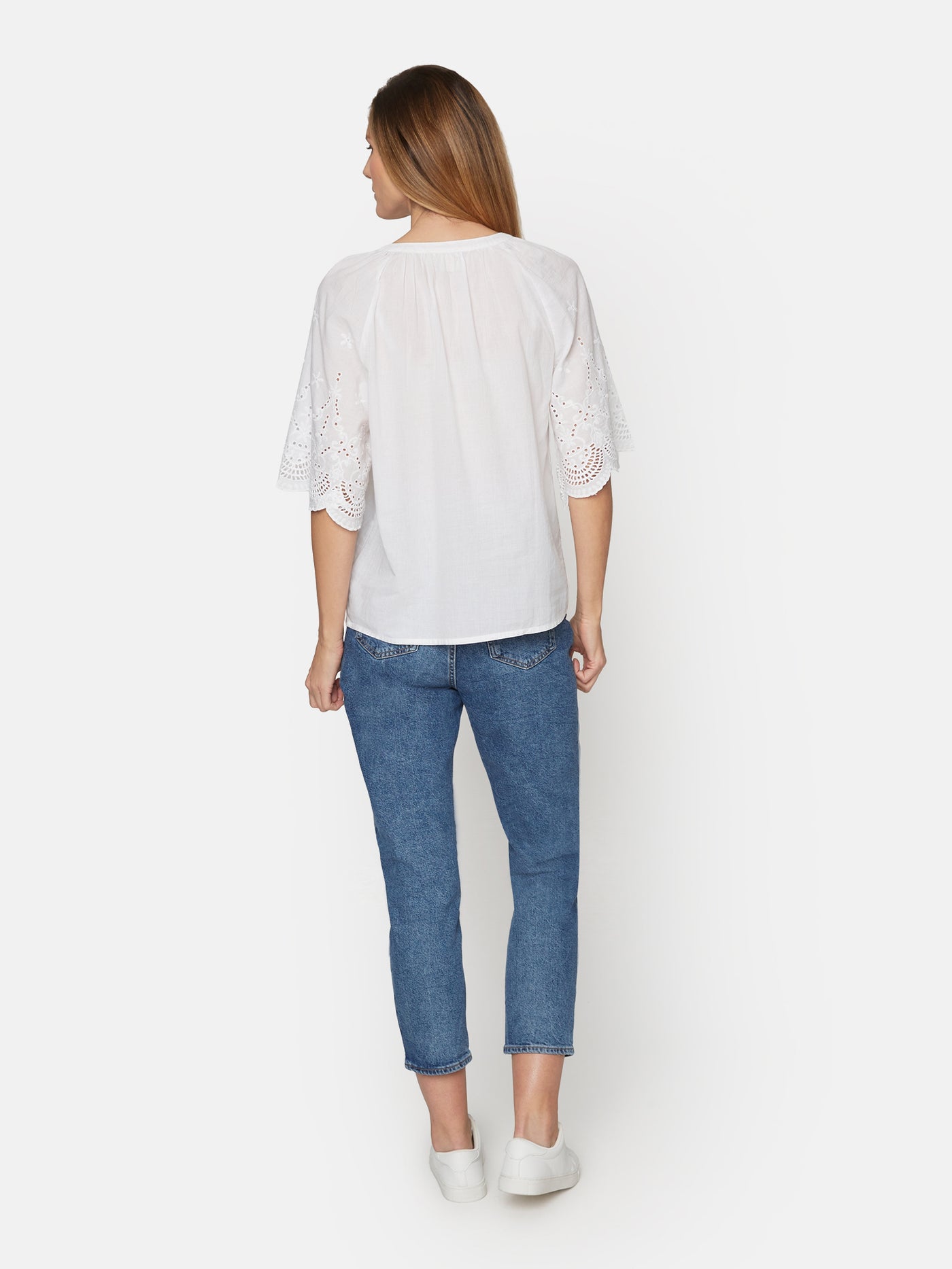 Bluse Med Broderi Anglaise - White