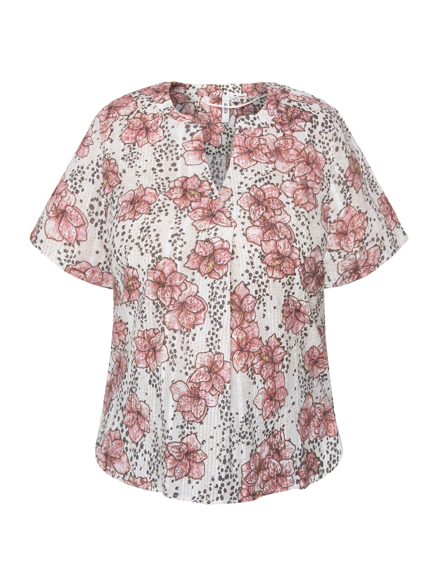 Bluse 1/2 ærmer - Pink Flower Mix