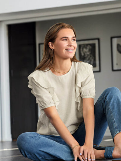 Bluse Med Korte ærmer - Coconut Milk
